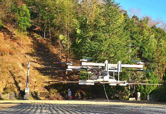 SD-01 Outdoor flight test utilizing a closed school